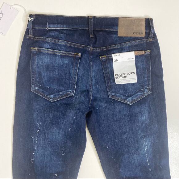 Joe’s Jeans Mens Williams Slim Fit Collectors Edition Distressed Dark Blue Wash - Picture 4 of 12